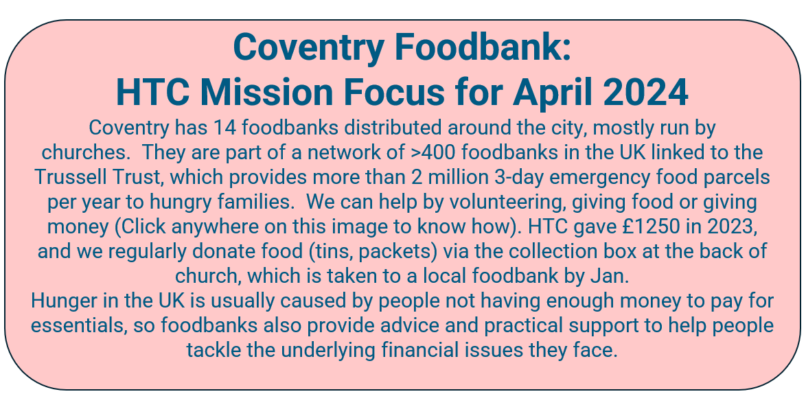 Coventry Foodbank wording