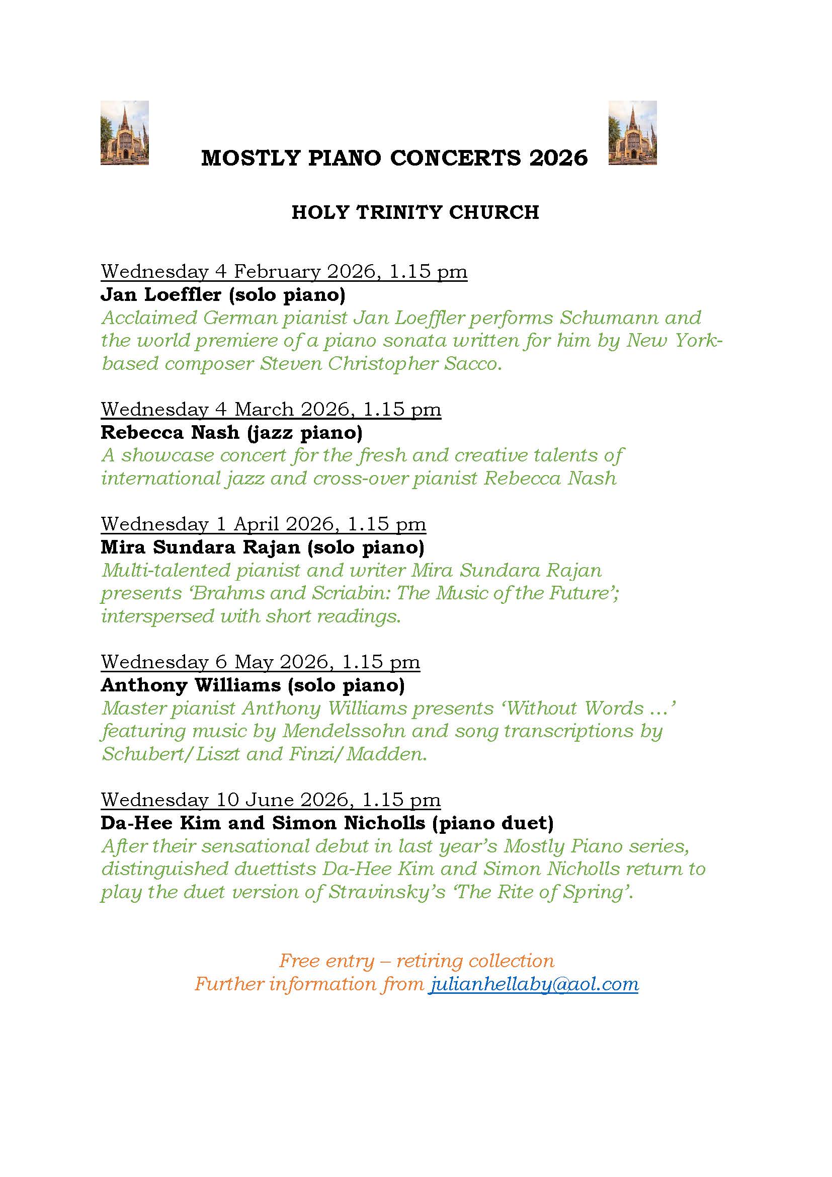 Mostly piano 2026 revised sche